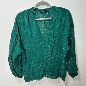 Anthropologie & Other Stories | Women’s Sz 4 (Small) Green Collarless Blouse